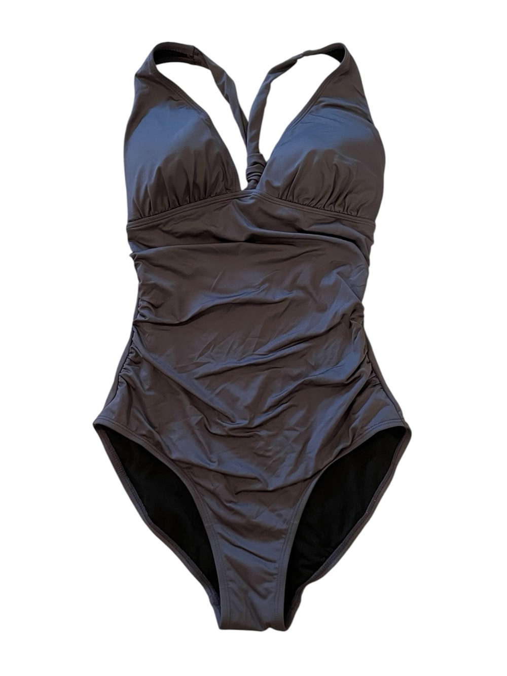 Old Navy 1-Piece Swimsuit Gray Ruched Size Small